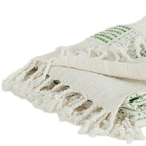 Серо-зеленое тканое хлопковое одеяло с бахромой Homezia, цвет Multicolored