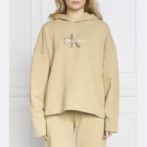 Толстовка оверсайз с архивным монологом Calvin Klein, бежевый