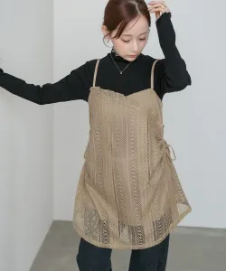 Платье-комбинация с кружевной отделкой