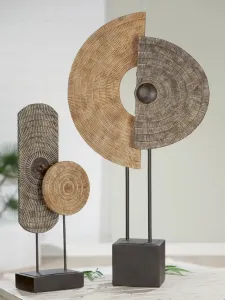 Casablanca by Gilde Настенный декор "Скульптура с резьбой на подставке" 19,5х47,5х10 см, цвет naturfarben