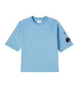 Футболка из хлопкового джерси Lens C.P. Company Kids, Aegean Blue