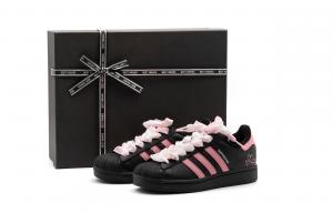 Adidas Originals Низкие противоскользящие кроссовки для скейтбординга Superstar 2 унисекс, черные, розовые