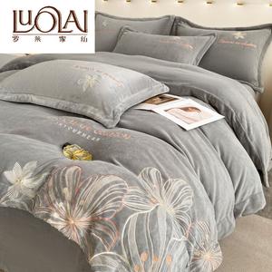 LUOLAI HOME Комплект постельного белья 4 предмета, 180 см, пододеяльник 200x230 см, MOZ