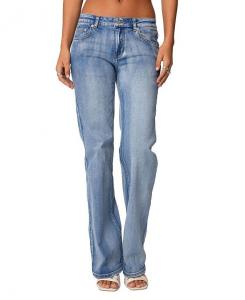 Потертые джинсы с низкой посадкой Edikted Boot Cut, синий