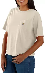 Женская футболка свободного кроя с короткими рукавами Carhartt, цвет Oat Milk Heather
