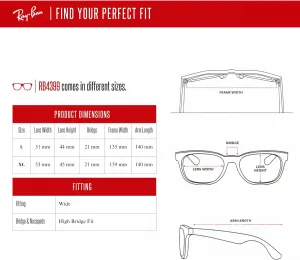 Солнцезащитные очки Ray-Ban RB4399 Gina Square для мужчин и женщин + КОМПЛЕКТ с аксессуарами для очков, Black / Polarized Green