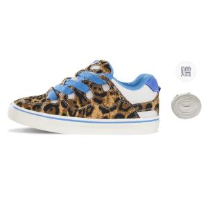 Износостойкие, нескользящие, низкие кроссовки унисекс Ollieskate, Leopard Print (Blue/White Shoelace)