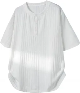 Мужская футболка поло с коротким рукавом oversize, 3 пуговицы, solid color