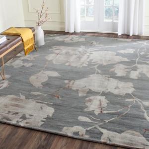 Ковер ручной работы SAFAVIEH, 275 x 366 см, Dip Dye Collection Grey/Beige DDY716K с цветочным акварельным узором из премиальной шерсти