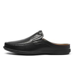 Mulinsen Мужские черные тапочки с закрытым носком, резиновой подошвой и защитой от запаха, цвет Black