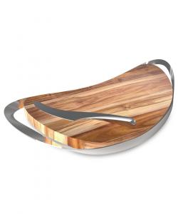 Сырная доска Pulse с ножом Nambé, коричневый и серебристый