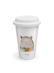 Mr. & Mrs. Panda Термокружка с изображением медведя, без надписи, белого цвета