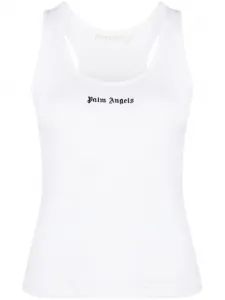Топ в рубчик с логотипом PALM ANGELS, белый