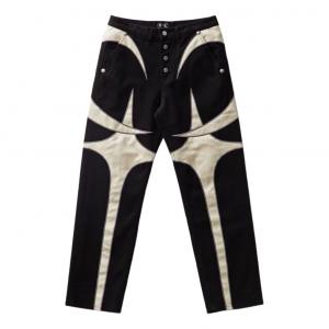 Джинсовые кожаные брюки Thug Club TC, черные