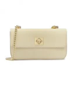 Сумочка кремового цвета с жесткой цепочкой Kazar, бежевый