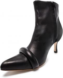 Женские ботильоны YDN с заостренным носком, на низком каблуке-кикот, с боковой застежкой-молнией, короткие ботинки для танцев и вечеринок, размеры 4-15 США, Black