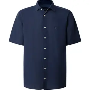 Рубашка с коротким рукавом из льна Hackett GMD, синий