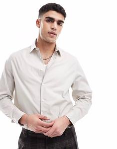 Классическая рубашка из поплина цвета «песок» Asos Design