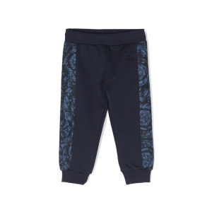 Versace Kids спортивные брюки с принтом Barocco, синий