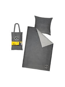 Постельное белье BVB Merchandising GmbH BVB grau meliert 135 cm x 200 cm (GOTS), серый