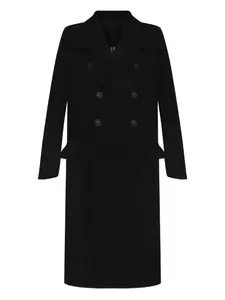 Двубортное шерстяное пальто Rick Owens, черный