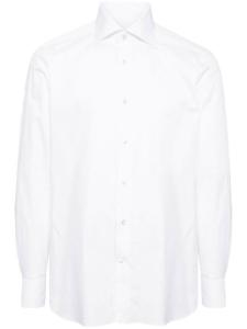 Zegna хлопковая рубашка с раскладывающимся воротником, белый