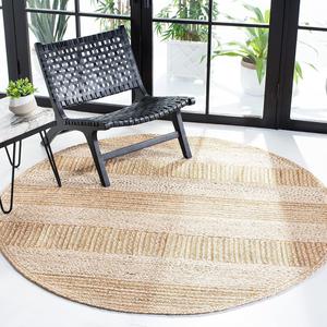 SAFAVIEH Natural Fiber Collection круглый ковер 183 x 183 см Ivory NF887A Stripe Jute