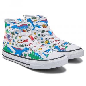 Детские кеды на липучках Chuck Taylor All Star 1V высокие от Converse, white/dinosaur