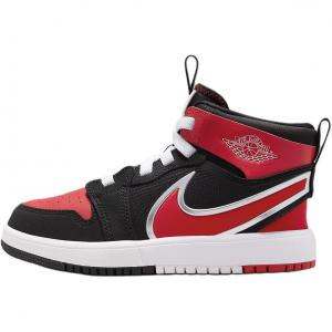 Jordan Air 1 антиударная амортизация высокие детские повседневные кроссовки red black kids'
