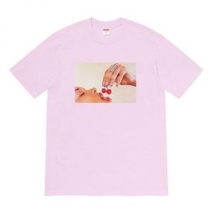 Футболка ss20 week 1 cherries tee cherry short sleeve purple Supreme, фиолетовый