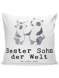 Подушка Mr & Mrs Panda 40x40 Panda Bester Sohn der Welt, белый