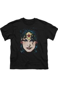 Футболка для детей Dco Justice League of America с изображением Чудо-женщины и короткими рукавами Gildan, черный