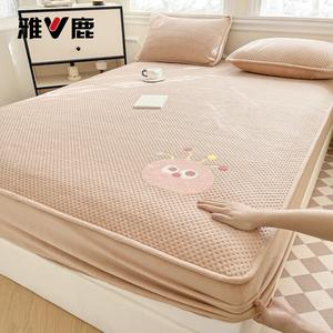 Yalu Простыня на резинке 200х220 см, стеганая, утепленная, дизайн Padded Cute Pet - Apricot Card