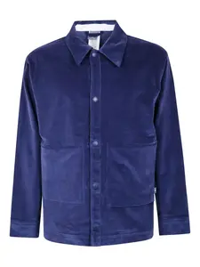 Рубашка из вельвета с накладными карманами NEW BALANCE, синий