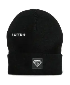 Черная складная шапка-бини с логотипом Iuter, черный