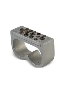 Кольцо Plate Double с гранатом Parts of Four, серебяный