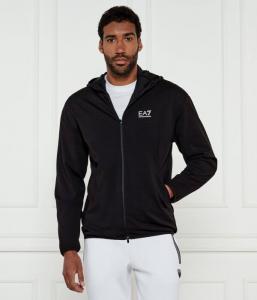 Толстовка с логотипом Ea7 Regular Fit на молнии, черный / белый