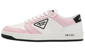 Кроссовки Prada District Бело-Розовые из перфорированной кожи (женские)