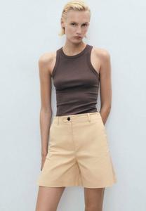 Шорты STRAIGHT PLEAT Mango, коричневый