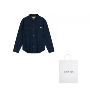 Calvin Klein Рубашка мужская ZYC джинсовая темно-синяя