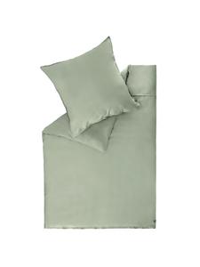 Однотонное атласное постельное белье зеленого цвета Schöner Wohnen Kollektion, 40x80 см