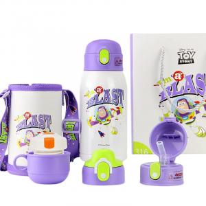 Термостаканы парные для студентов 650мл Disney, 22016 белый 1 Cup 3 Lids Buzz Lightyear 650ml