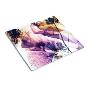 Стеклянная тарелка 60х52 см, сушеный мак TULUP, фиолетовый