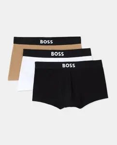 Набор из трех мужских боксеров из хлопка, различных моделей Boss, черный