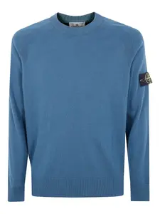 Свитер с рукавами реглан и нашивкой-логотипом Stone Island, синий