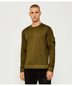 Шерстяной свитер Regular fit C.P. Company, зеленый