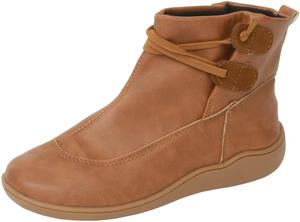 Женские ботильоны с поддержкой свода стопы, на шнуровке, с плоской подошвой, без каблука, винтажные ботильоны, удобные ботинки на низком каблуке, осенние ботинки, зимняя обувь на плоской подошве Generic, Brown