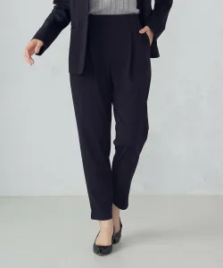 Зауженные брюки из меланжевого трикотажа и нейлона с вискозным понте, пригодные для стирки Comme Ca Ism, цвет Black