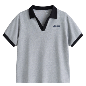 Детская поло с V-образным вырезом тонкая Jeep, серый