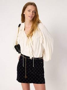 Блузка с длинными рукавами и рюшами от Agnella Gerard Darel, Ecru